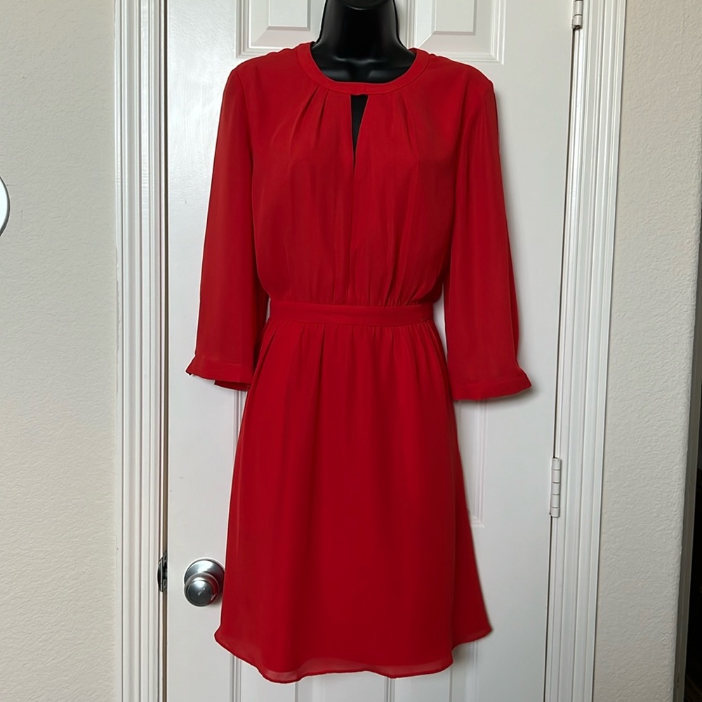 Banana Republic Orange dress w/ pockets 3/4 length sleeve. Size 10P